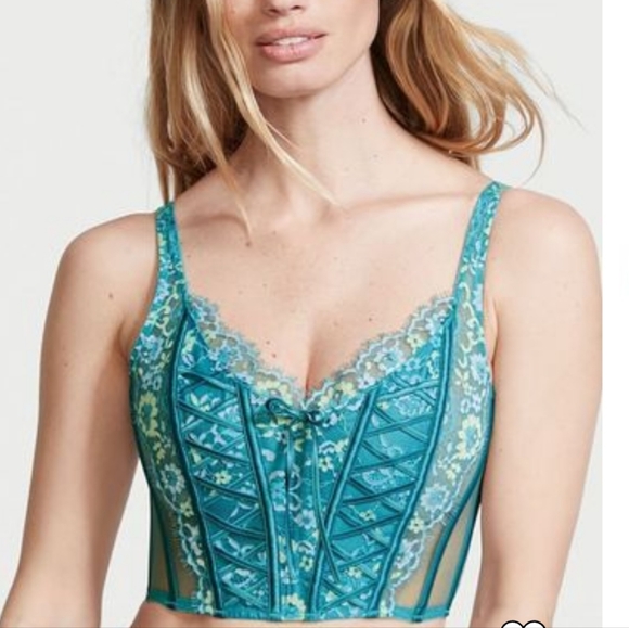 Victoria's Secret Dream Angels Cross Dyed Unlined Lace Up Bra Top - Picture 7 of 8